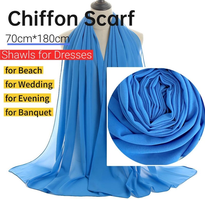 Harewom Chiffon Hijab for Women Sheer Shawl and Wraps for Wedding Bridal Scarves Summer Lightweight Sun-proof Scarf - Image 2